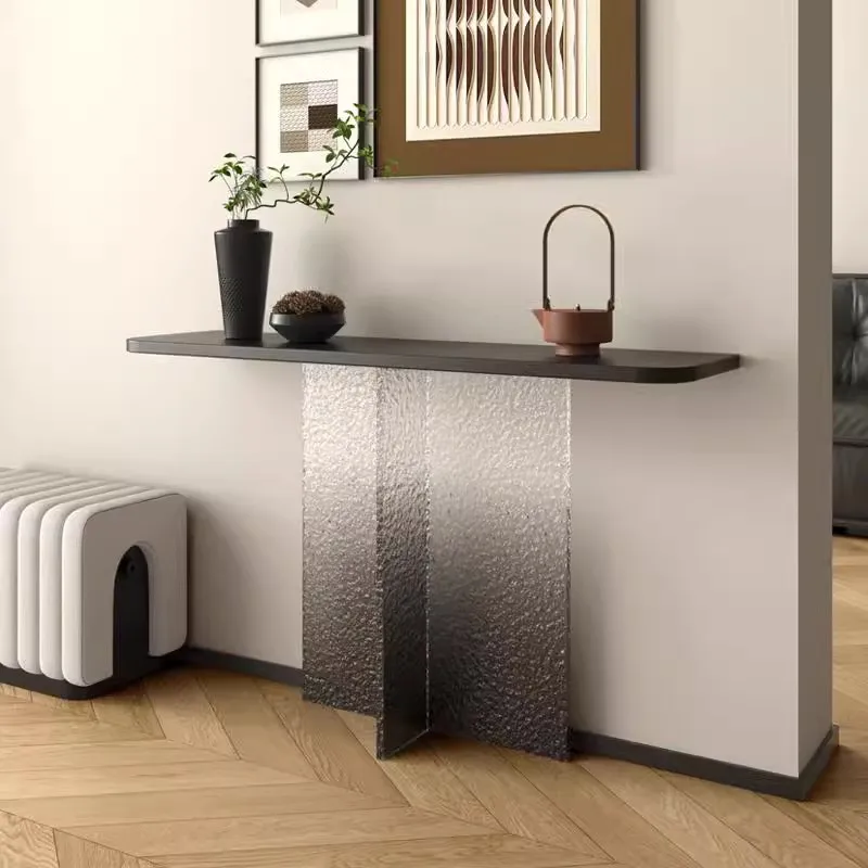 Light luxury ice crack gradual change acrylic suspension entrance table retro simple entrancable in the ancient style end tab