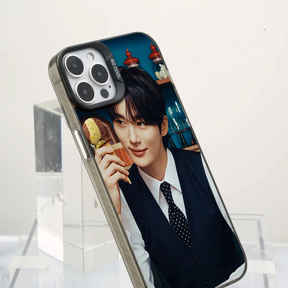 B-Byeon Woo-seok Korea Phone Case For iPhone 16 12 13 14 15 Pro Max Plus Color Electroplated Silver IMD Laser Shell