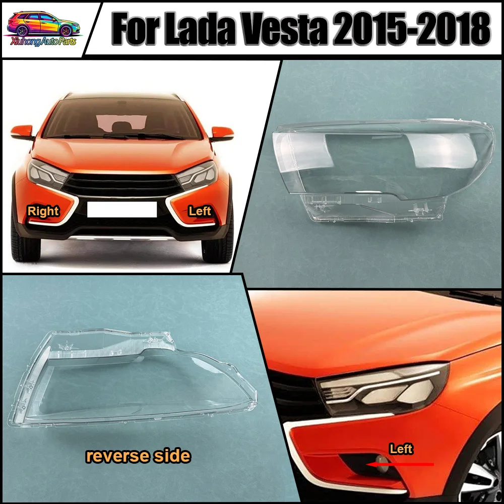

Front Headlight Shell Headlamp Transparent Lampshade Cover 2015 2016-2018 For Lada Vesta Lens Plexiglass Auto Replacement Parts