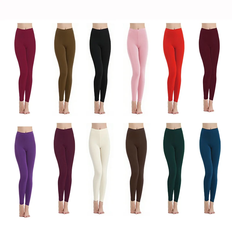 

Women Classic Solid Thermal Leggings Girls High Waist Underwear Home Trousers Female Comfortable Thin Straight Leg Pants