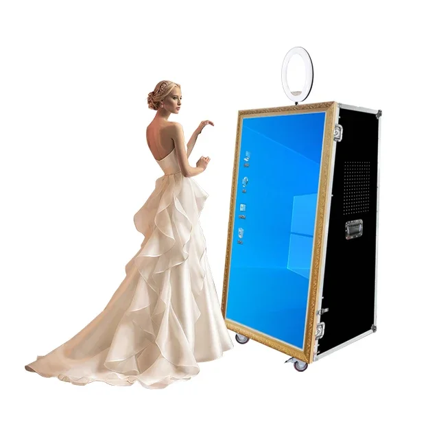 

65 inch magic interactive selfie photo mirror booth machine for party or wedding