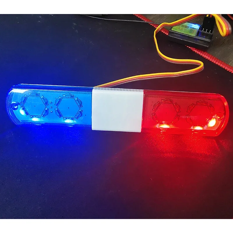 LED Police Car Lights Engineering Lamp 5 Patterns for 1/8 1/10 Traxxas TRX4 1/14 Tamiya RC Truck Trailer Tipper Car Diy Parts