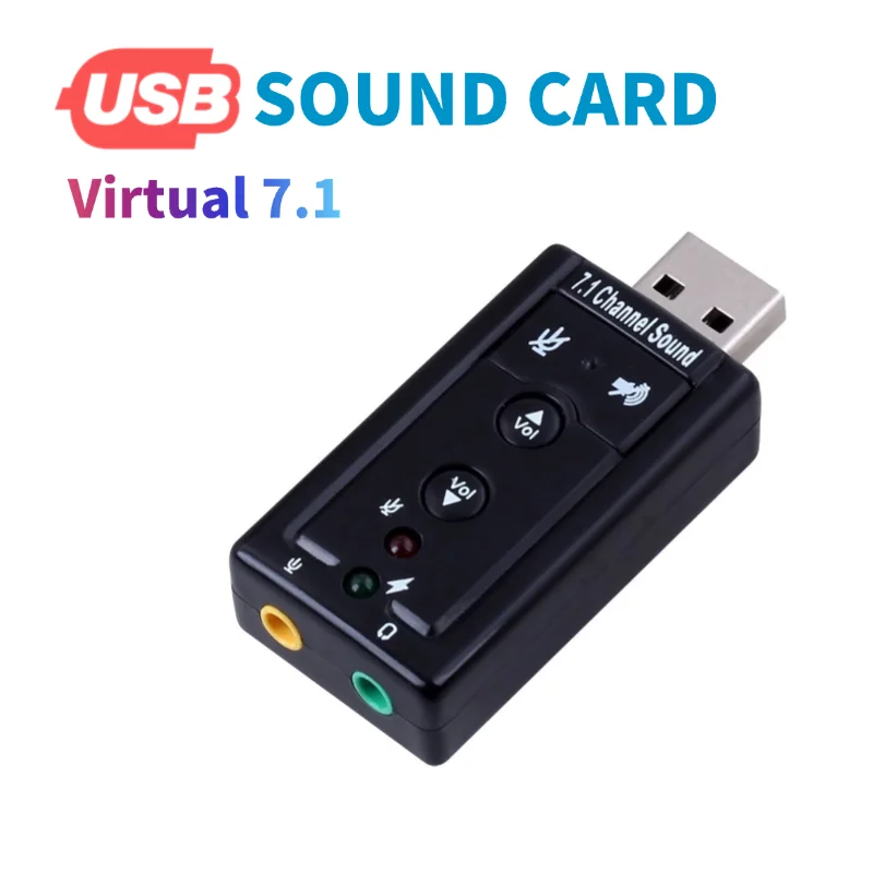 Adapter 7.1 USB Sound Card Headphone Audio External USB 2.0 Jack 3.5mm For Mac Win 2 in 1 Extreme USB Audio 3D Sound Converter