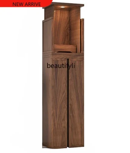 

X new Black Walnut God of Wealth Buddha Shrine New Chinese Style Clothes Closet Modern Altar Altar Home God of Wealth Cabinet