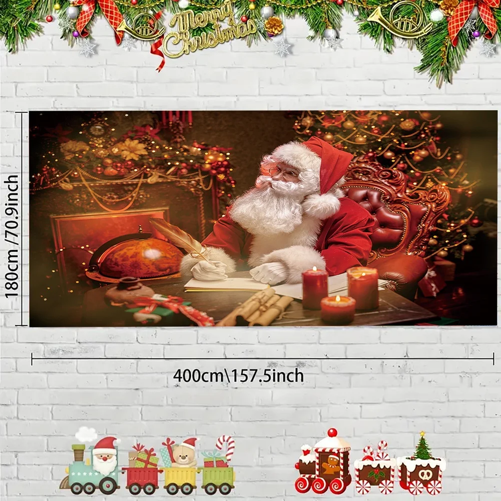 Festival Garage Door Fabric Banner Large Printed Hanging Cloth Weather Resistant Outer Wall Yard Christmas Party Display Decor