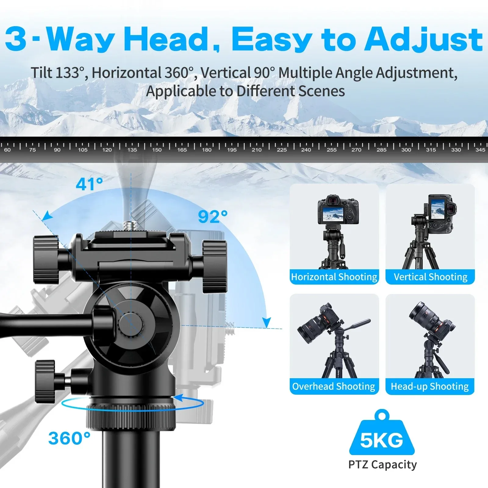 Trípode aéreo Original Ulanzi MT-65 de aluminio 1,76 M para cámara Canon Sony y teléfono móvil