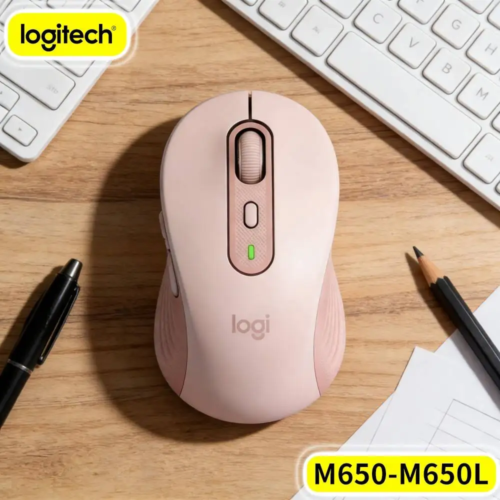 Logitech M650 Ergonomic Wireless Mouse Multi Device Pairing Anti Slip Rubber Grip Long Standby Battery Professional Office