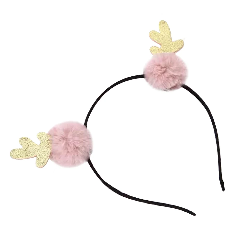 

Antler Headband Girl Hairband Adults Christmas Supplies Pink Child Ball Durable Costume Party Accessories Holiday Gift
