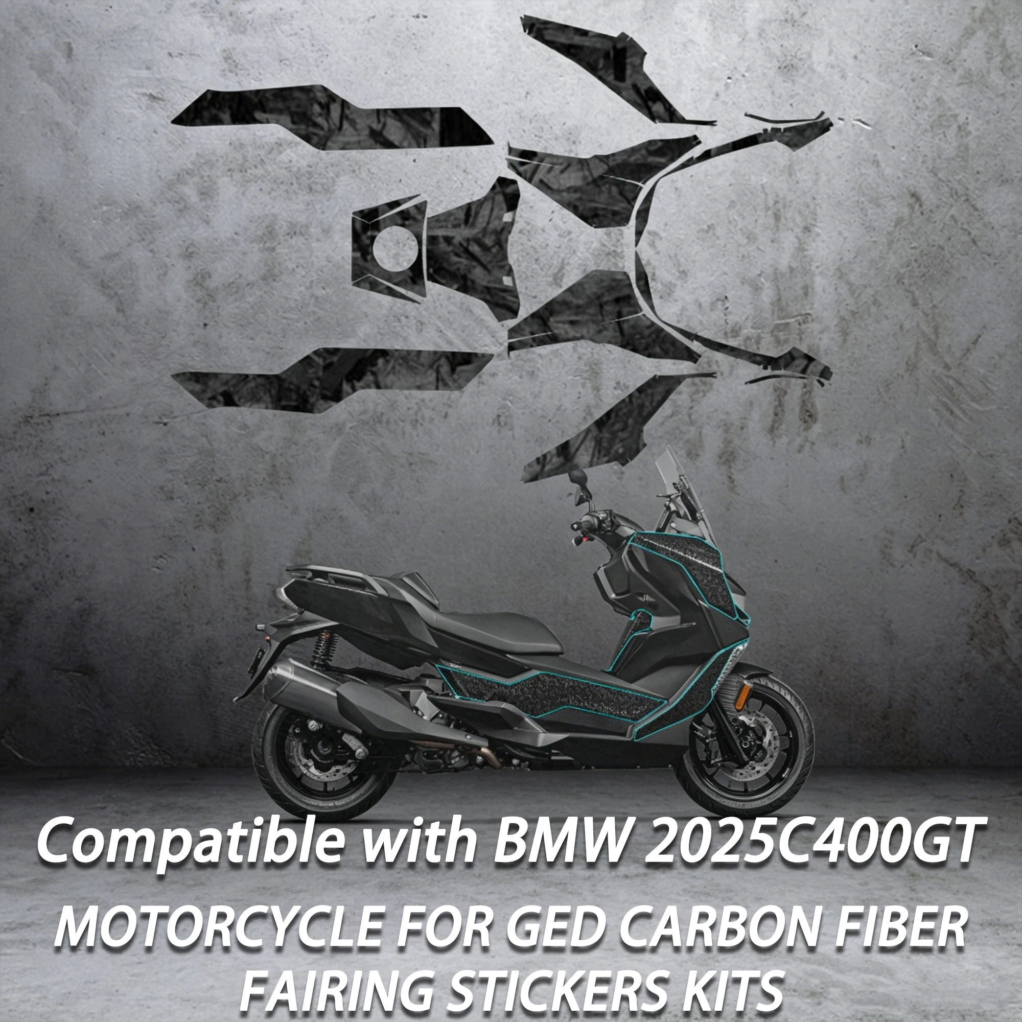 Compatible With BMW 2025 C400GT Forged Carbon Fiber Sticker Motorcycle Protective Decal Anti Scratch Decorative Accessory