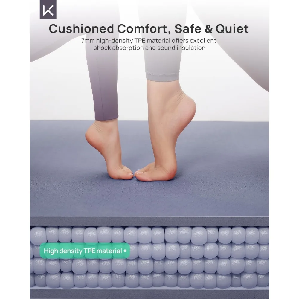 سجادة يوجا سميكة للغاية للرجال والنساء - بساط للتمرين مع حزام، 75 × 47 × 0.28، مثالية للياقة البدنية والتمرين