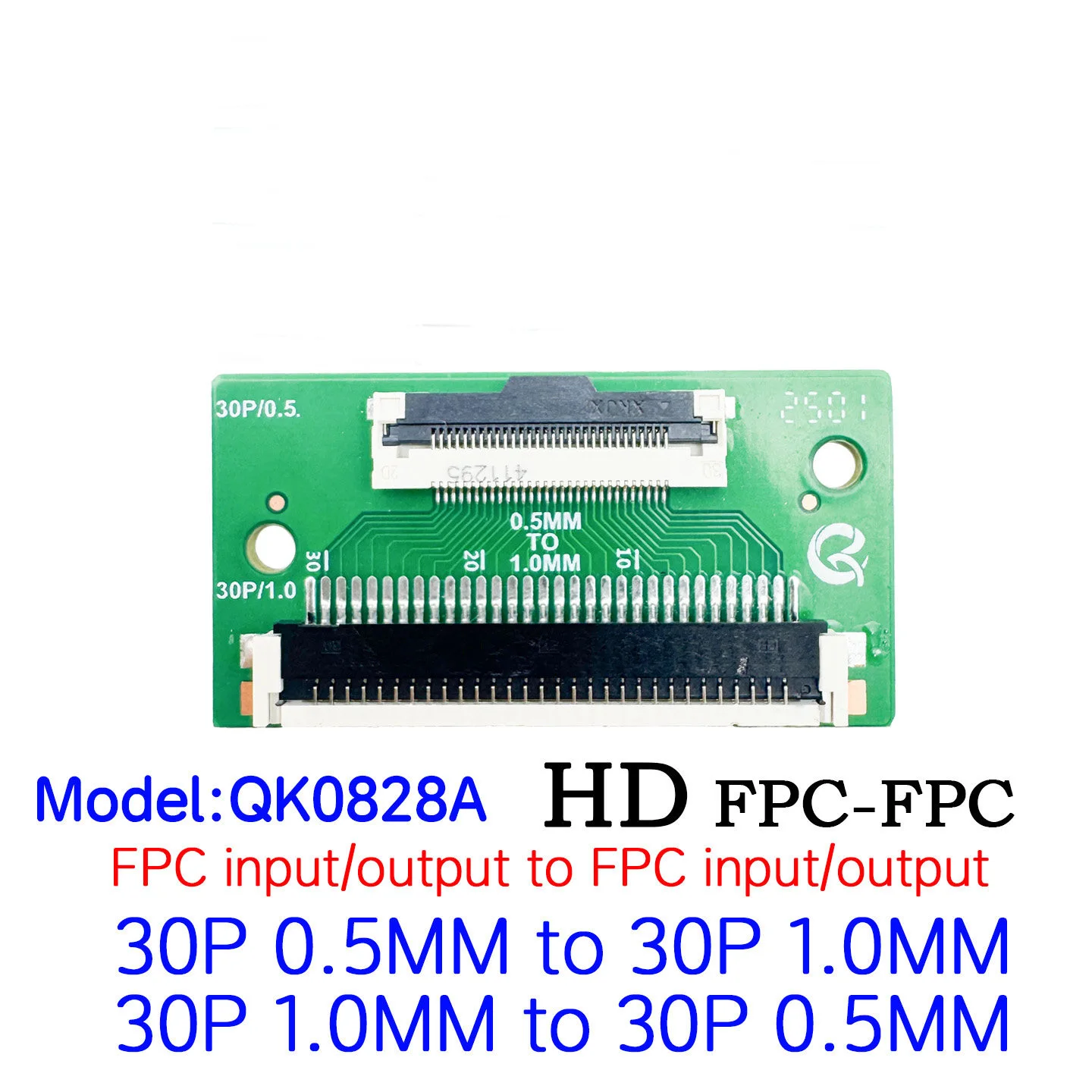 QK-0828A/B CSOT 30P 0.5mm to 30P Standard 1.0mm Pitch Adapter Board F05035 HKC
