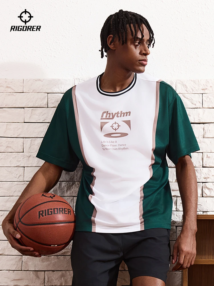 

RIGORER Breathable Short-sleeved Summer New Men's Suit T-shirt American Basketball Training Suit Sports Running Top