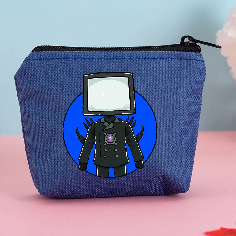 Skibidi Toilet Coin Purse Tvman Speakerman Mini Bags Anime Zipper Wallet Square Key Card Bag Kid Storage Pocket Pack Card Holder