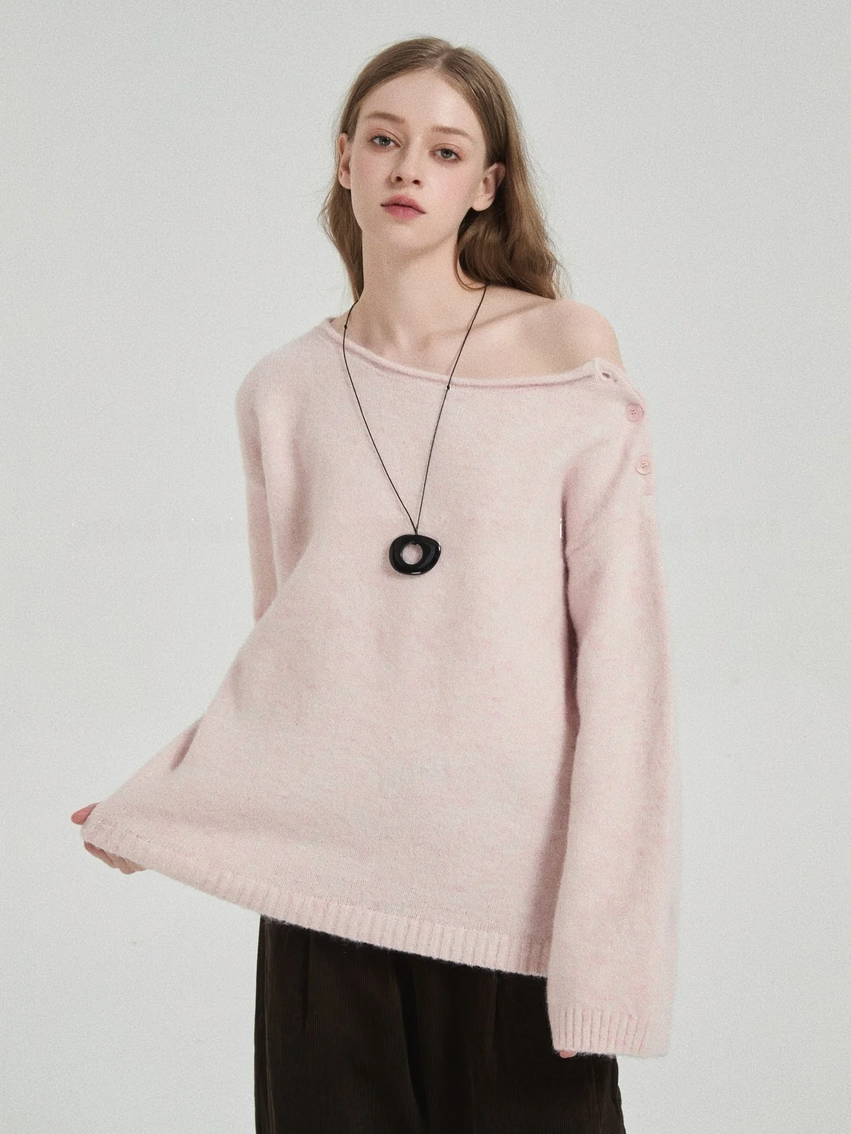 

Yourfibrother Women's Knitted Sweater Buttoned Wool Blend Double Wear oulder Sle Autumn Winter Loose Fit Comfortable Lo...