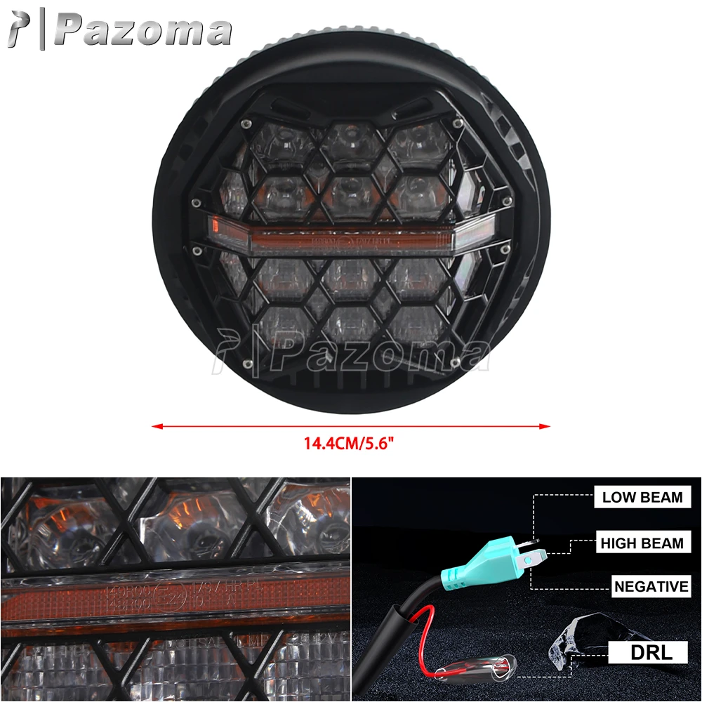 Motorcycle 5.75 Inch LED Headlight Headlamp Front DRL Hi/Lo Beam Lights For Harley FXSTD XL883C XL1200C FXST FXSTB FXSTC FLSTSC