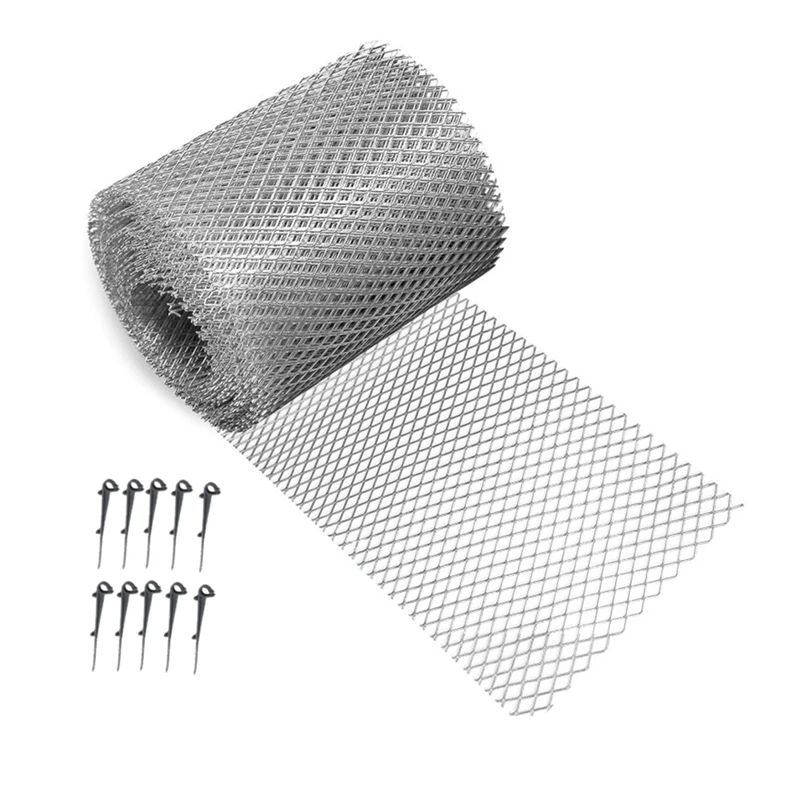 Gutter Guard Mesh Filter Gutter Cover DIY Gutter Screen Protection Netting Roll With 10 Fixed Cable Tie For Leaves