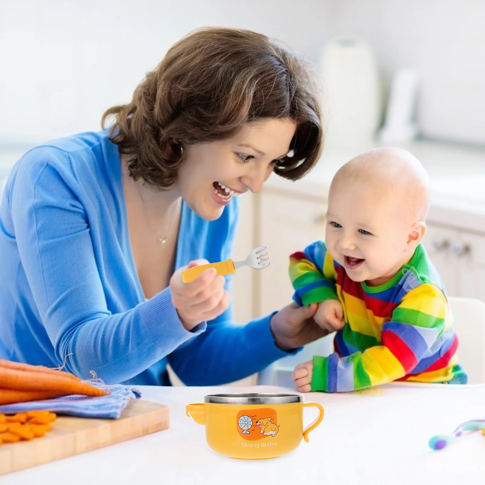 

1Pcs Stainless Steel Double Layers Insulation Bowl Green Complementary Food Container for Kids and Adults Durable Unbreakable