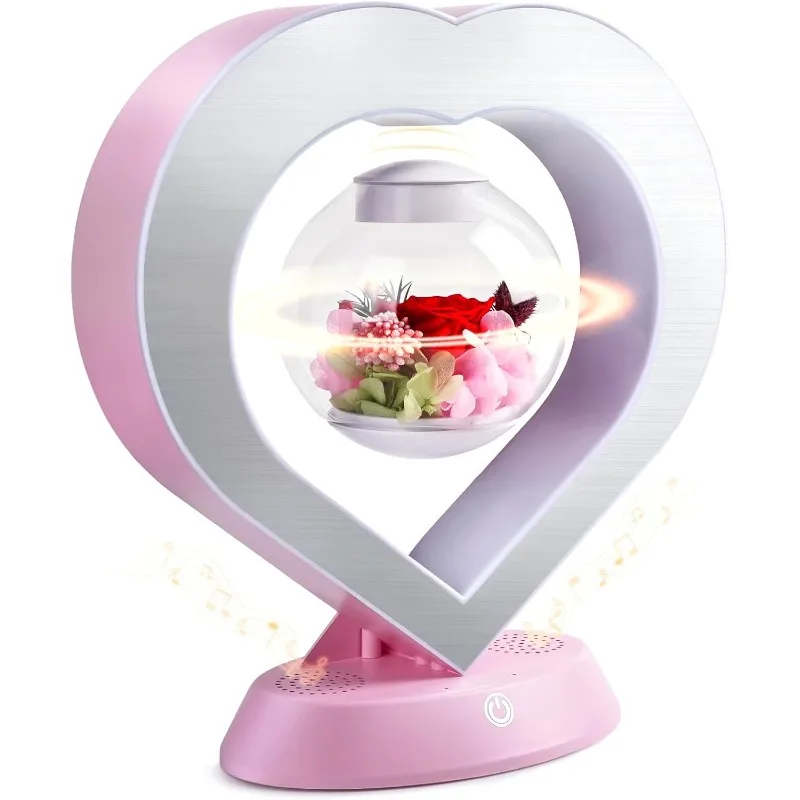 

Heart Preserved Rose Flowers with Bluetooth Speakers flower lamp Unique Forever Flower Gift for Women, Girls, Mother and Grandma