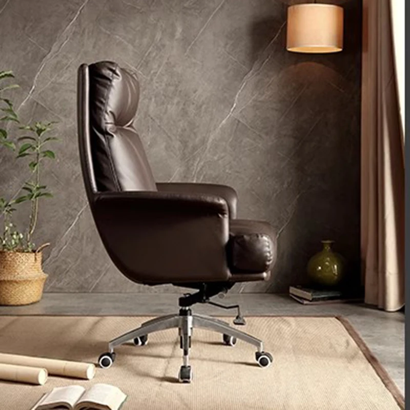 Lazy Designer Modern Office Chair Floor Leather Nordic Swivel Office Chair Executive Computer Sillas De Espera Nordic Furnitures