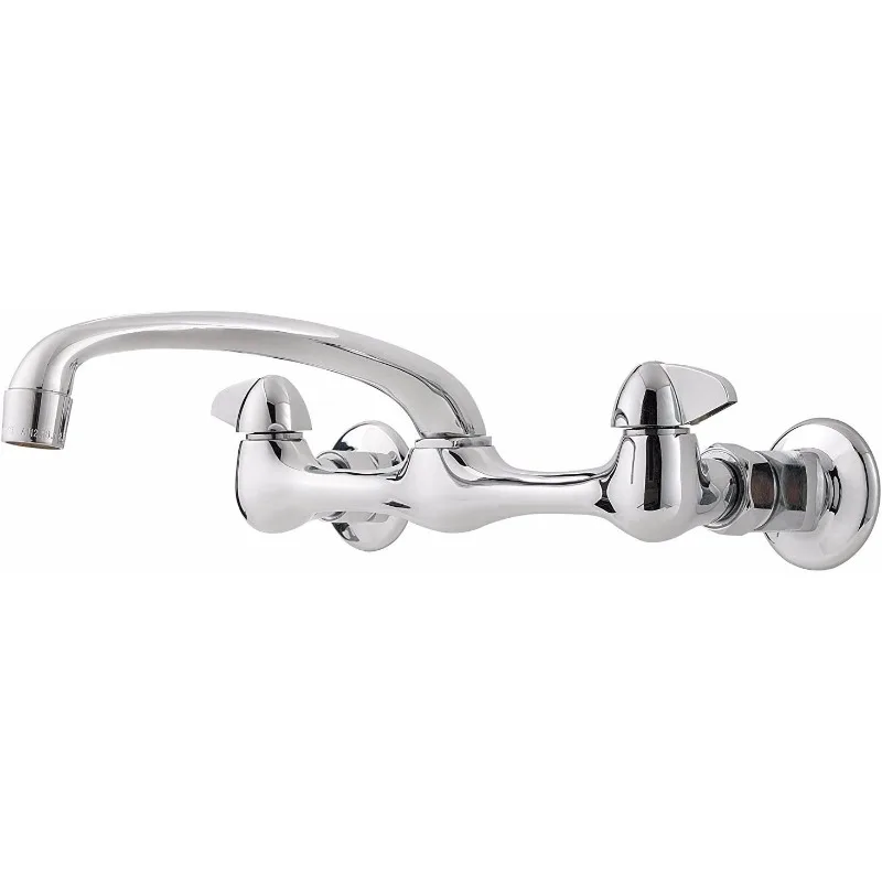 

G1271000 Pfirst Series 2-Handle Wallmount Kitchen Faucet, Polished Chrome