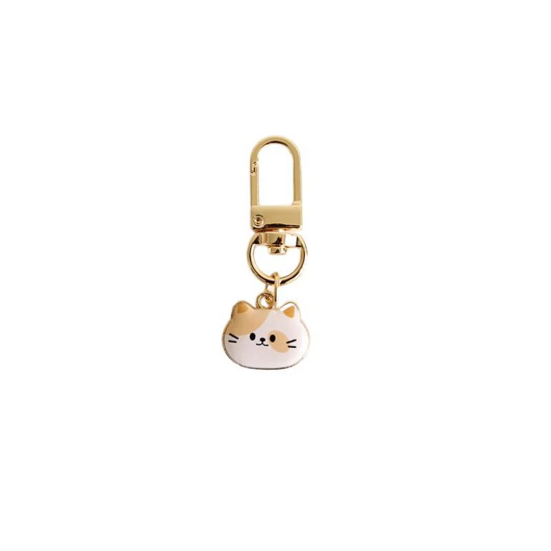 Cartoon Cute Cat Keychain Kawaii Animal Metal Charms Key Holder For Women Girls Purse Bag Backpack Earphone Hanging Ornaments