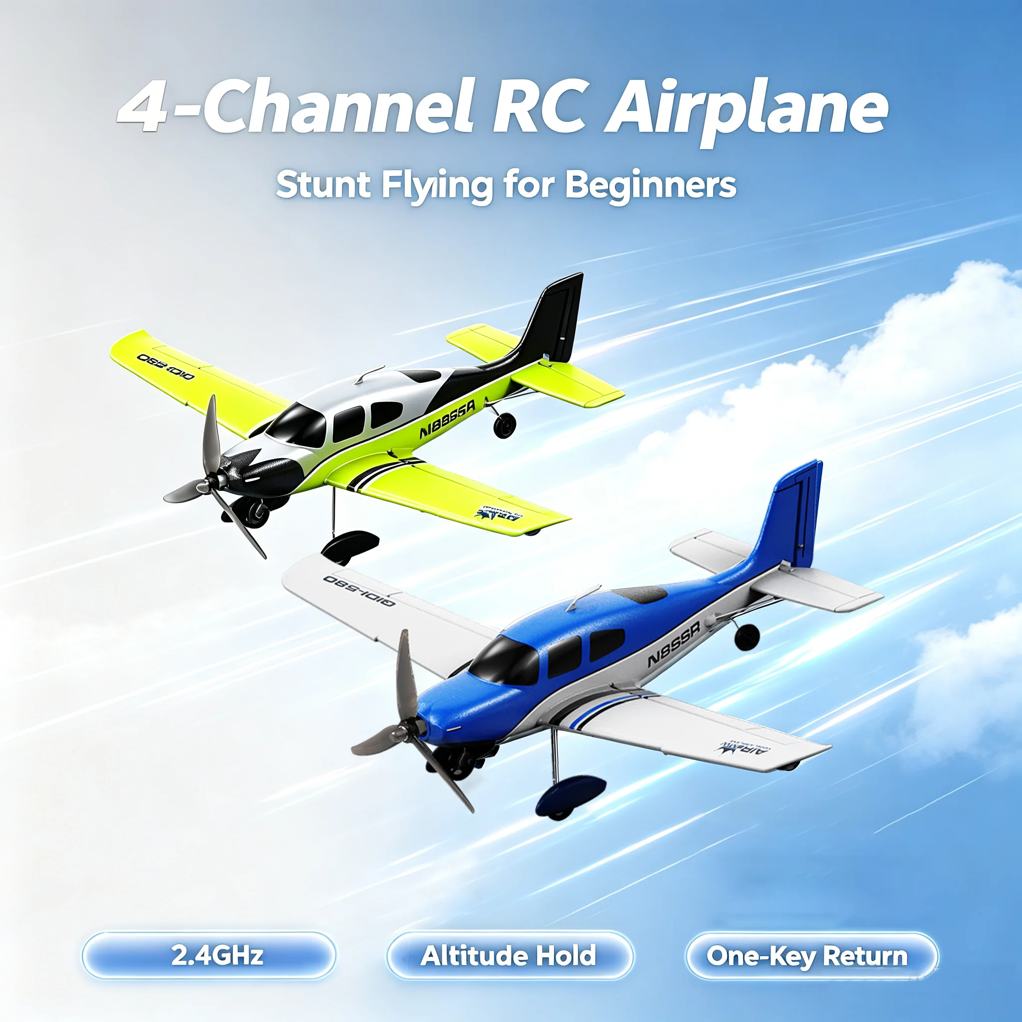 4-Kanal RC Stunt-Flugzeug 2.4G Bürstenloser Ferngesteuerter Segelflieger EPP-Schaumstoff Flugzeugmodell Spielzeug
