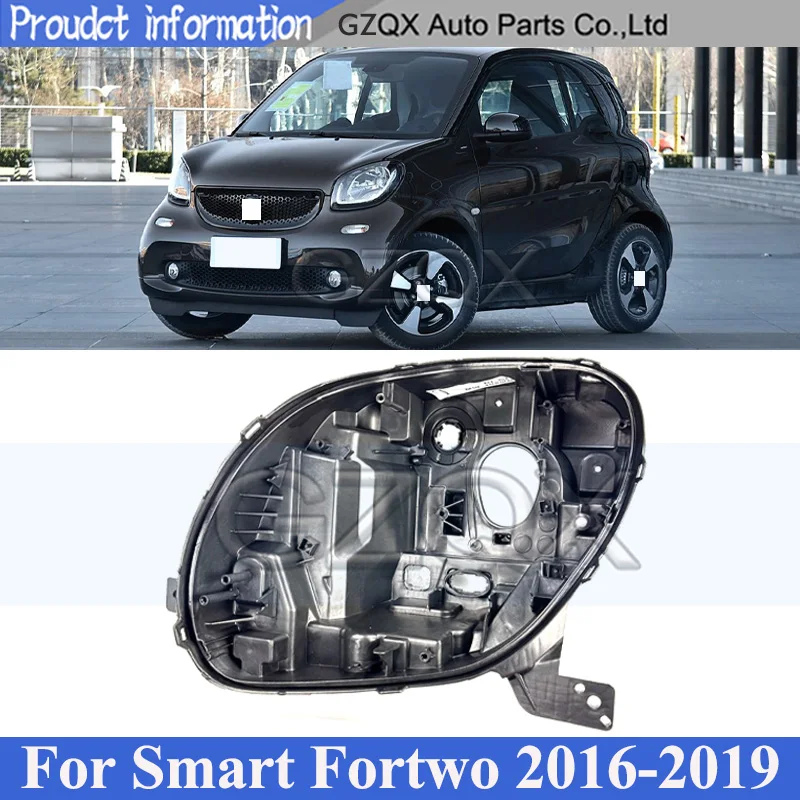 

CAPQX Front Headlight Base Cover For Smart Fortwo 2016-2019 Head Light Back Lid Back House Headlamp Rear Shell