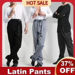 2025 Latin Dance Performance Pants For Men Samba Chacha Tango Dress Adult Modern Pants Striped Pocket Pants Latin Wear