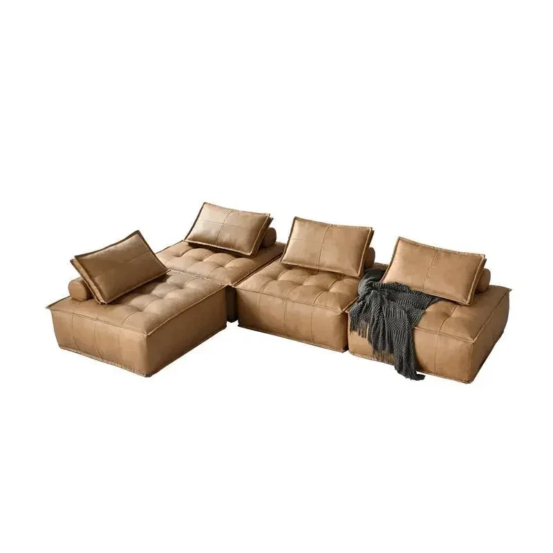 Italian minimalist square sofa modern simple light luxury living room small apartment lazy recliner balcony tatami sofa