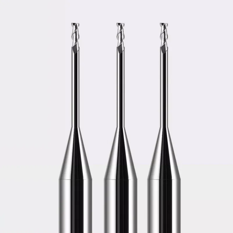 SHAZAM-Tungstênio Aço Carboneto Fresagem Ferramentas Cortador, Carbide Micro Diâmetro, Sulco Profundo, Buraco Profundo, Alumínio, Máquinas CNC, 2-Flauta, HRC58