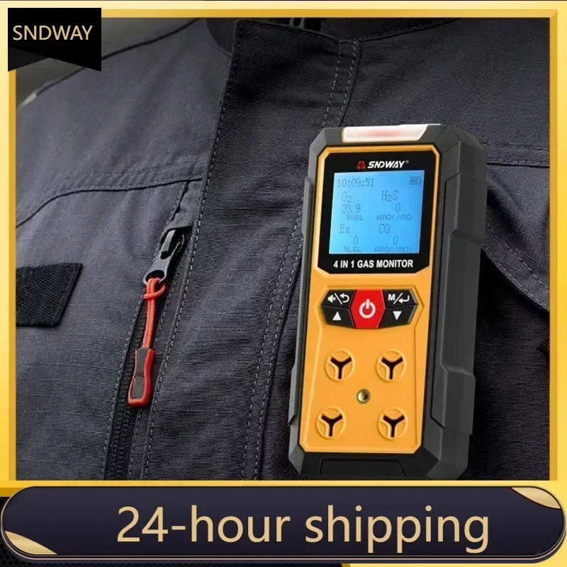 

SNDWAY SW-7500A Gas Detector Meter 4 In 1 Oxygen O2 Carbon Monoxide CO H2S Ex Combustible Gas Analyzer Leak Detector