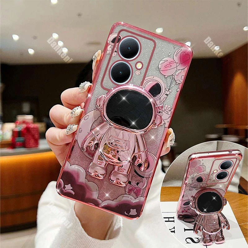 Floating Spaceman Creativity Phone Holder Case For Vivo Y78Plus Y50 Y77 Y76 Y95 Y35Plus Y85 Y100 Y200 Y73S Y32 Y35 Y93 Y30 Cover