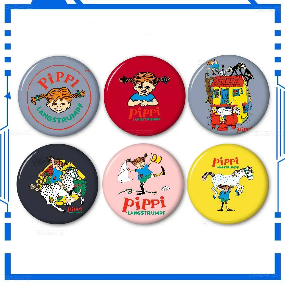 P-Pippi Langstrumpf Kreative Weiche Anstecknadeln aus Weißblech mit Tiermotiven, Broschen, Reversnadeln, Rucksack-Abzeichen, Accessoires, Anstecker
