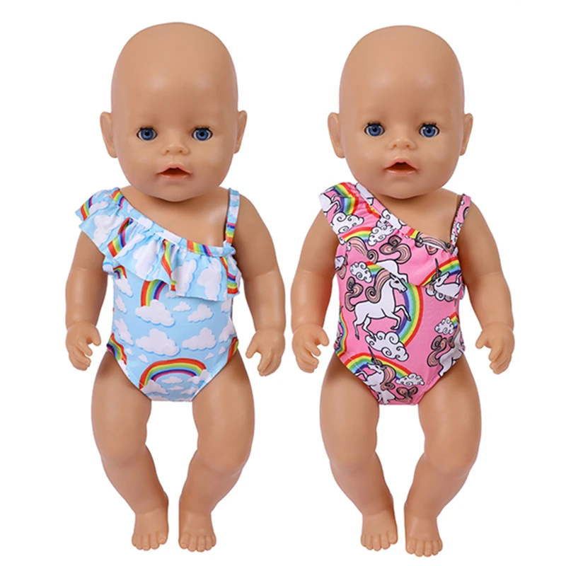 Flamingo Swimwear Doll Clothes Accessories For Born Baby 43cm Items & 18 Inch American Doll Girl's Toys & Our Generation