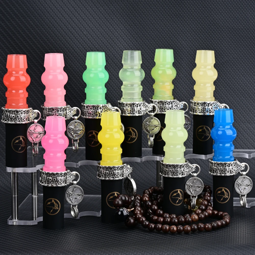 Resin Shisha Mouth Tips Hookah Mouthpieces For Sheesha Chicha Narguile Shisha Water Pipe Accessories Silicone Hang Rope Strap