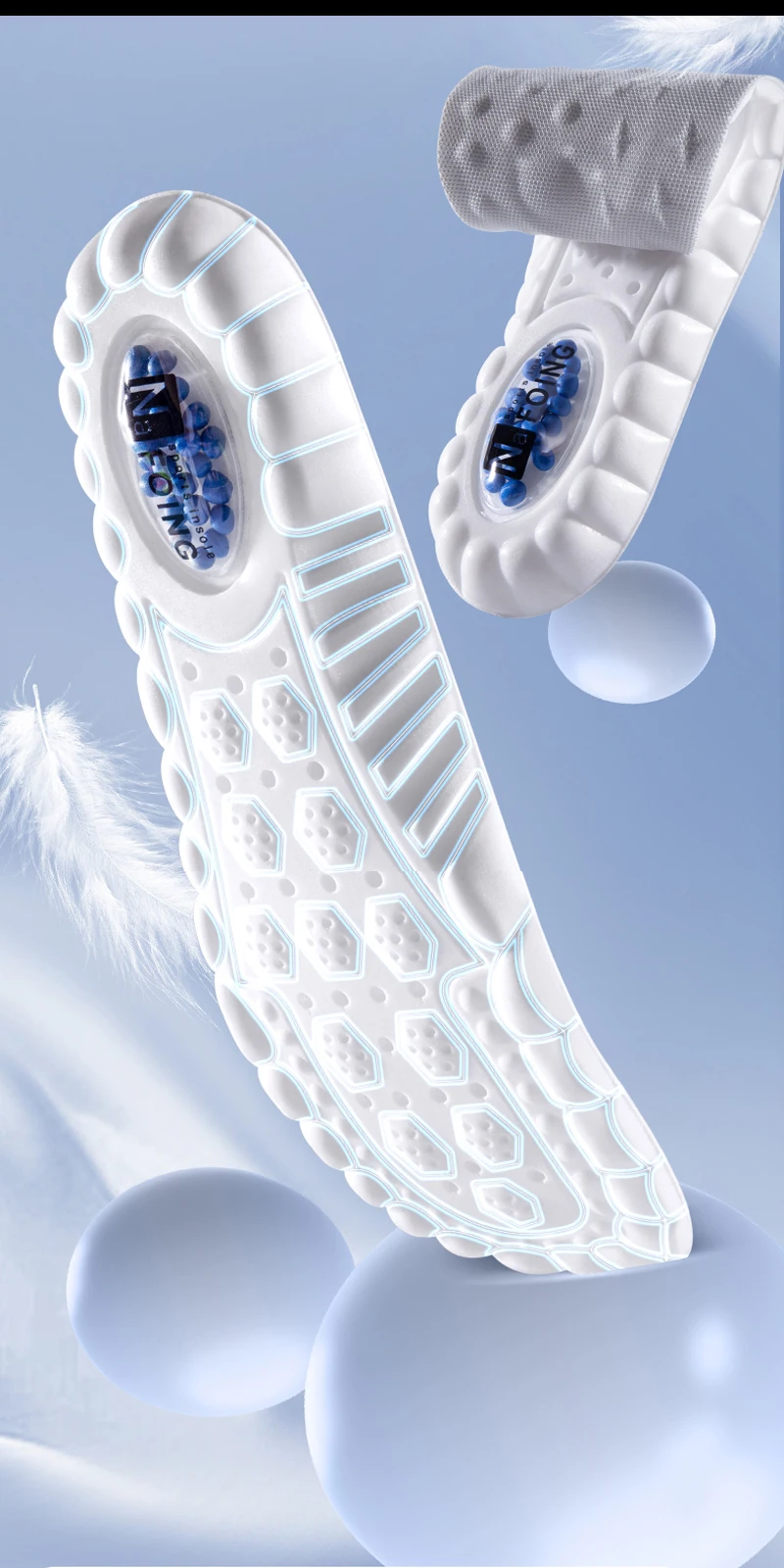 

1 пара мягких 4D массажных стельок на воздушной подушке, латексные спортивные подушечки для беговой корзины, подошва, ортопедические вставки унисекс