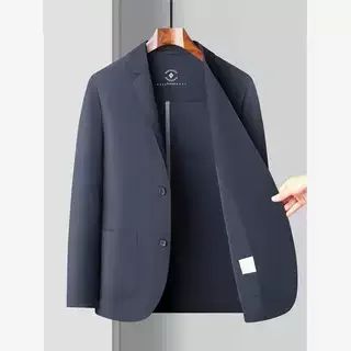 

Мужской деловой повседневный тонкий эластичный пиджак, не требующий глажки, для весенне-осеннего сезона, приталенный крой, дизайн с множеством карманов