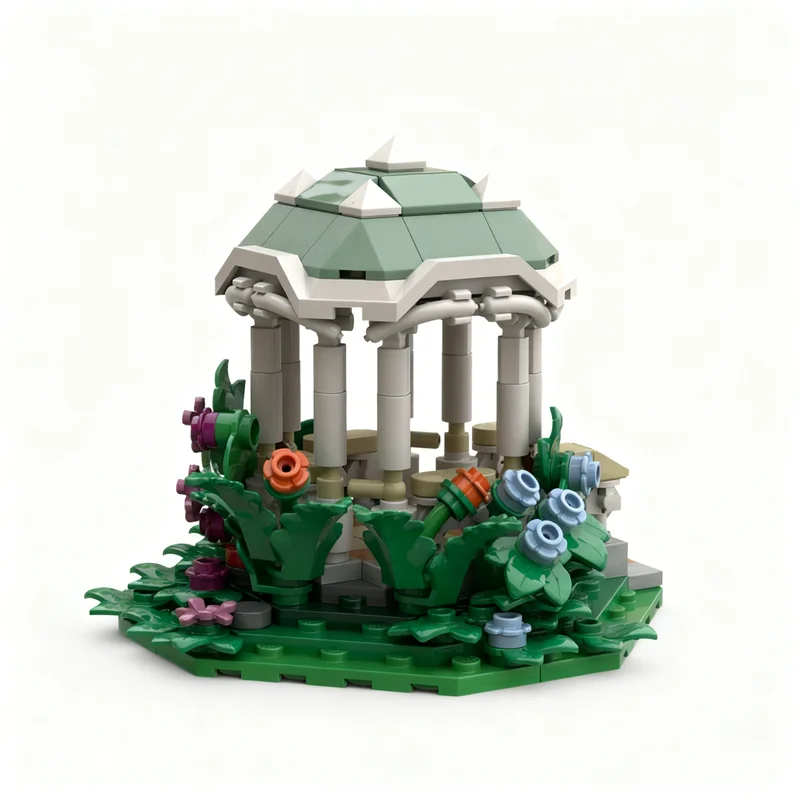 252pcs MOC Botanical Pavillon City Model Building Blocks Construction DIY Creative Christmas Gift Idea Toys Education Brick