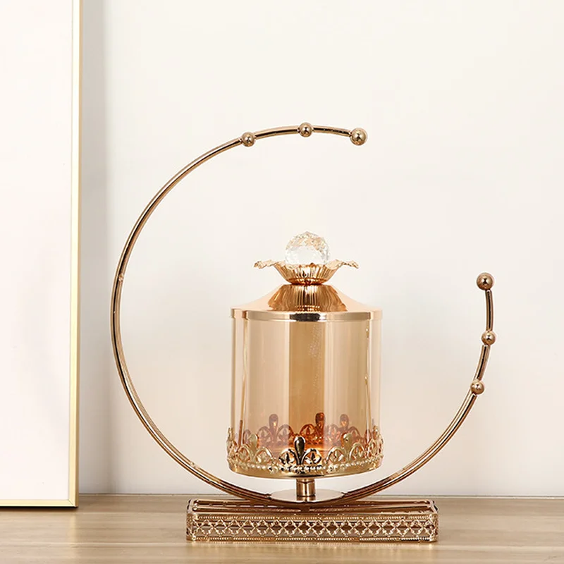 Glass Jar Storage Bottle Lid Delicate Food Candle Decor