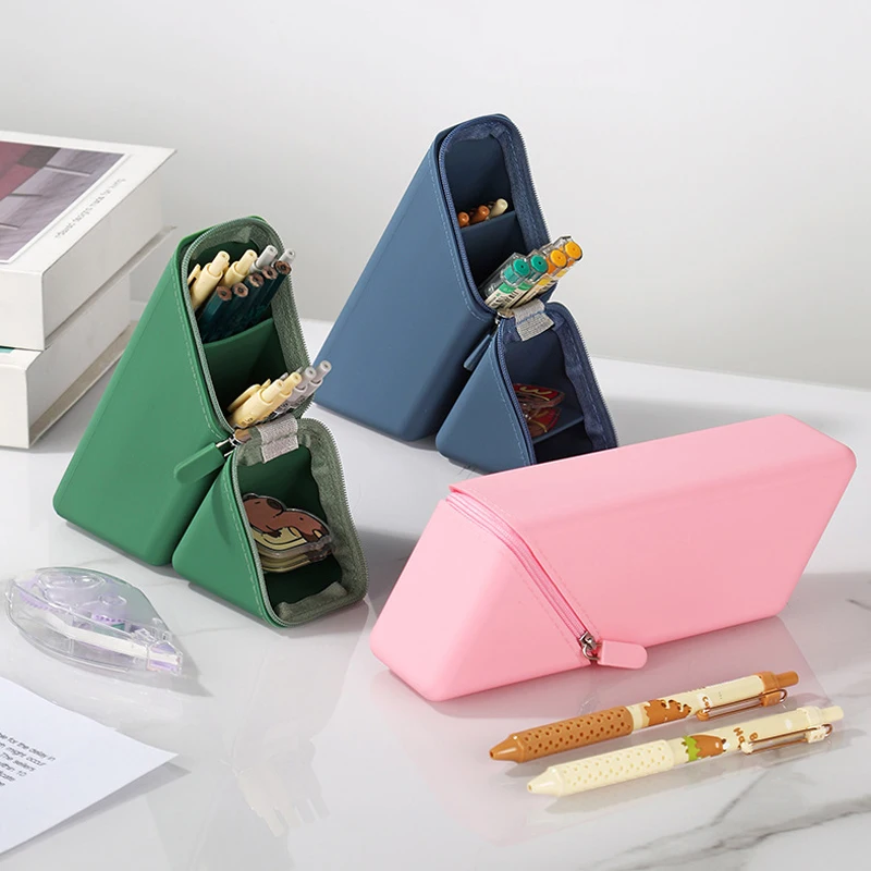 Multi-Purpose Pen-Holder Pencil Bags Stylish Silicone Foldable Desktop Organizer Cases Office & Study Perfect Gift For Students