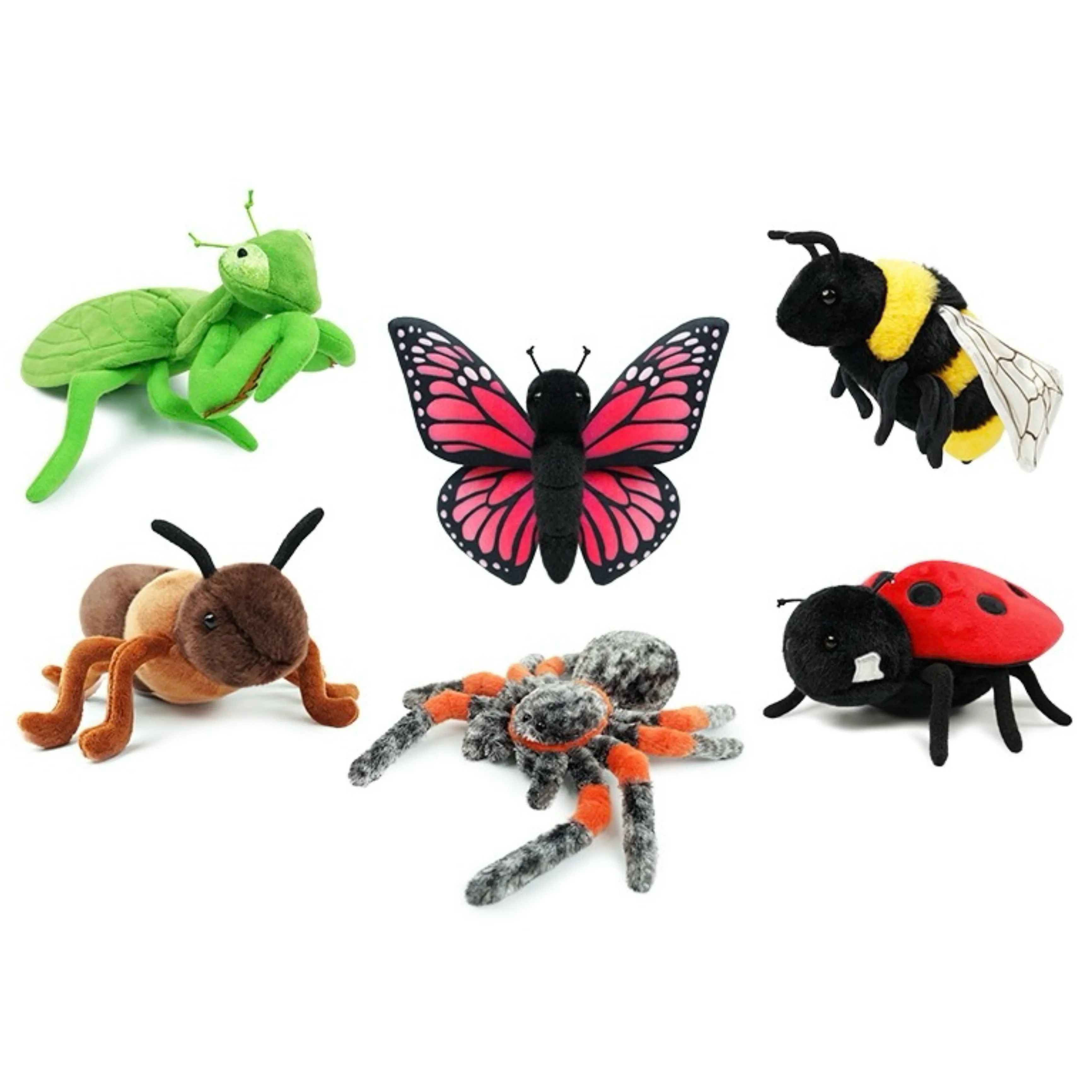Lifelike Insect Series Stuffed Animal Plush Toy Bee Ant Butterfly Ladybug Spider Soft Doll Children Birthday Gift Home Deco