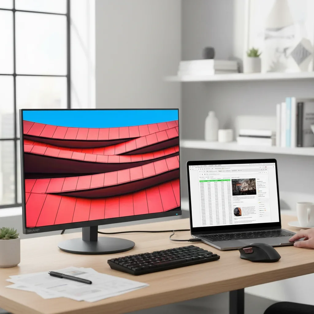 Sharp MultiSync DD-E244F Monitor Full HD da 23,8", display con cornice sottile con 178 °   Angoli di visualizzazione per uso ufficio e multi-monitor