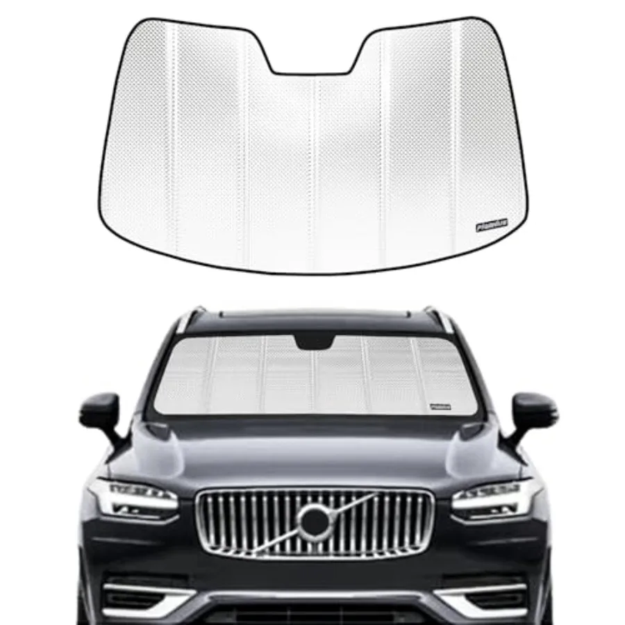 

Windshield Sun Shade for Volvo XC90 2016-2026. Reflective Aluminum Film Front Window Sunshade - BLAZBLOCK