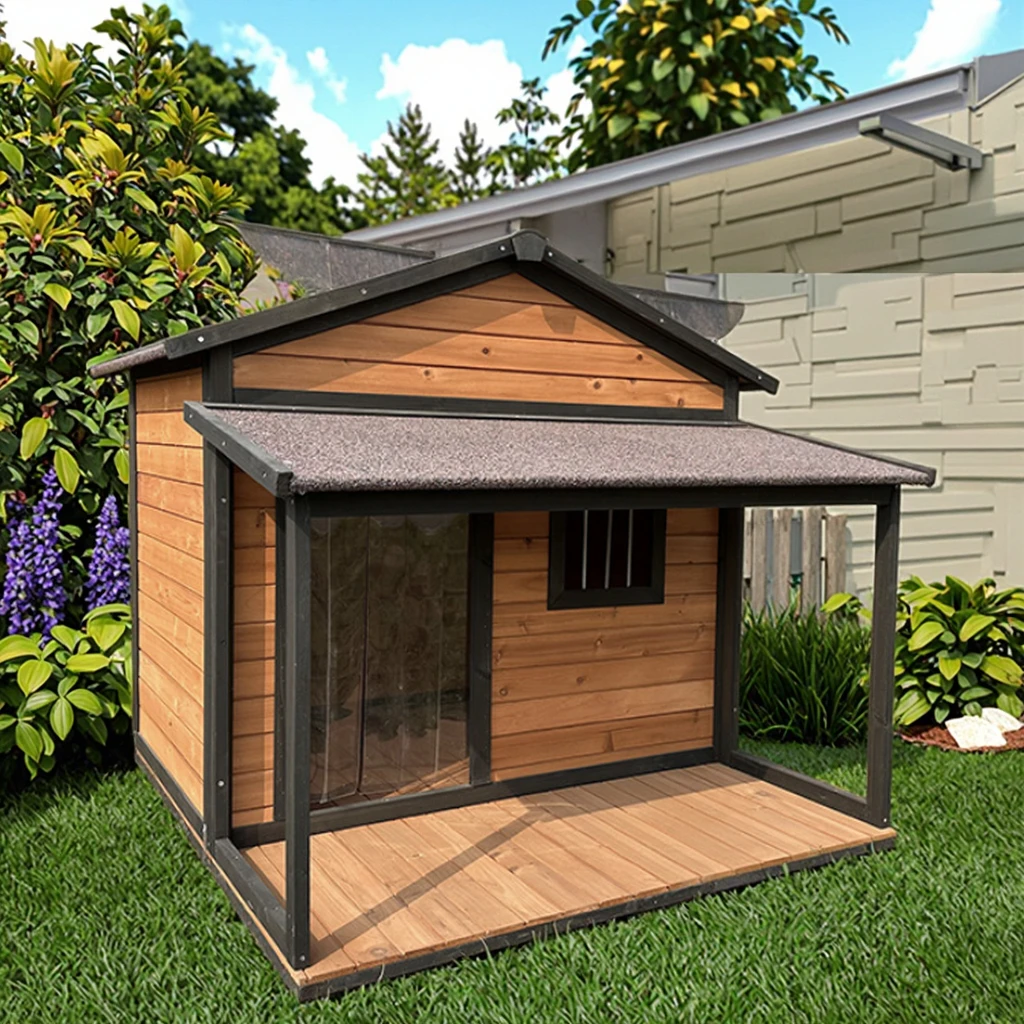 SDD026 Shunda Print Pet Cages Carriers Sustainable Outdoor Wooden Dog Kennels Leisure Dog House for Dogs