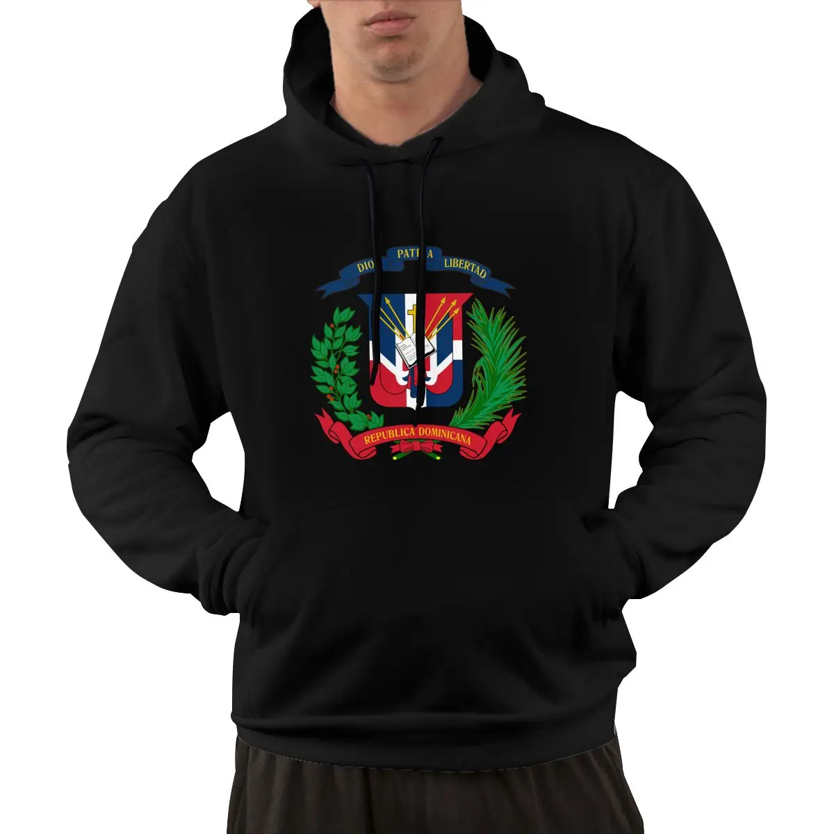 95% Cotton Emblem Of Dominican Republic Country Flag Warm Winter Pullover Hoodie Men Women Unisex Hip Hop Style Sweatshirt