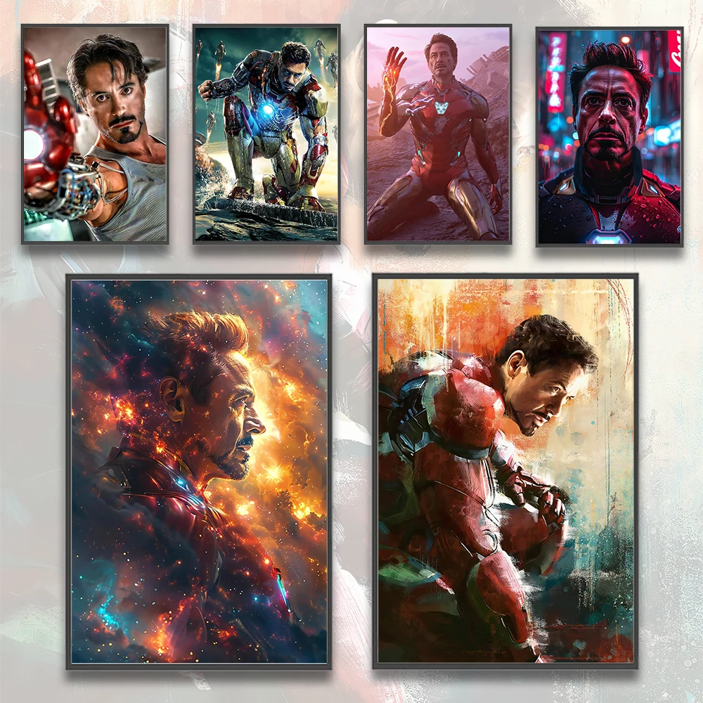 Mavel Avengers Self-adhesive Poster Movie Wallpaper Figures HD Home Decoration Painting Iron Man Wall Art Boy Bedroom Decor Gift