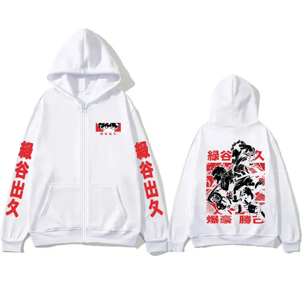 

Anime My Hero Academia Midoriya Izuku Bakugou Katsuki Cosplay Zipper Hoodie Men Women Manga Oversized Zip Up Jacket Streetwear