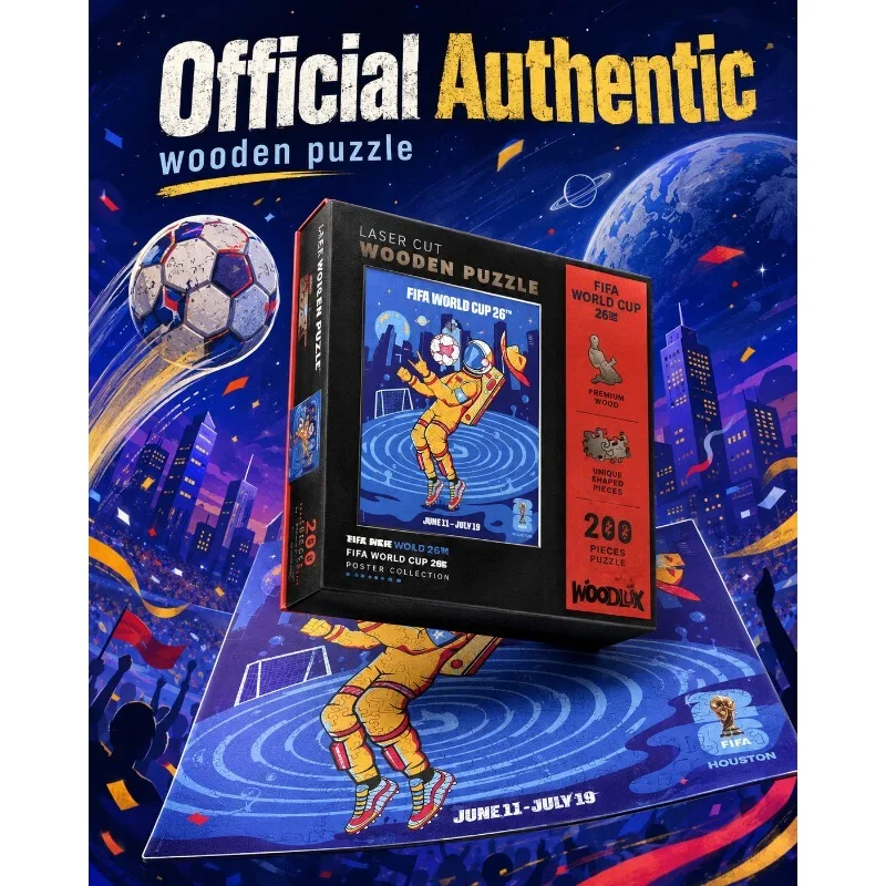 FIFA World Cup Houston City Themed 200Pcs Wooden Puzzle Soccer Match Souvenir DIY Collectible Decoration Gift for Football Fans view 5