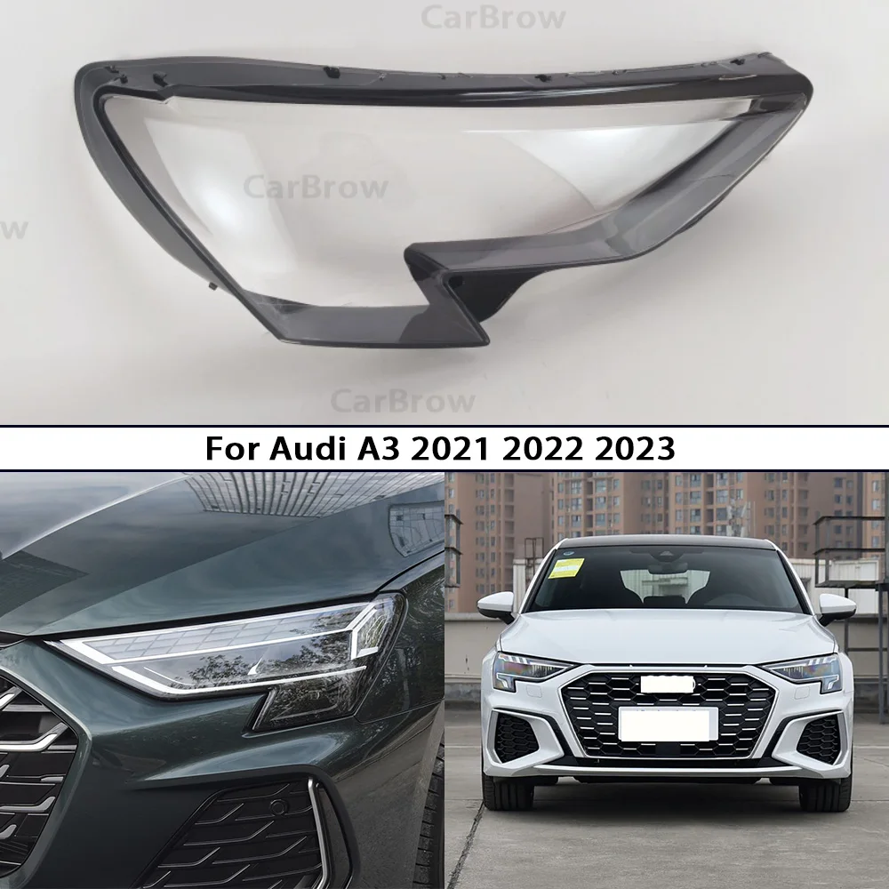 

Автомобильный корпус фары, замена оригинальных линз для Audi A3 2021 2022 2023 2024, прозрачный корпус фары, прозрачная маска, крышка