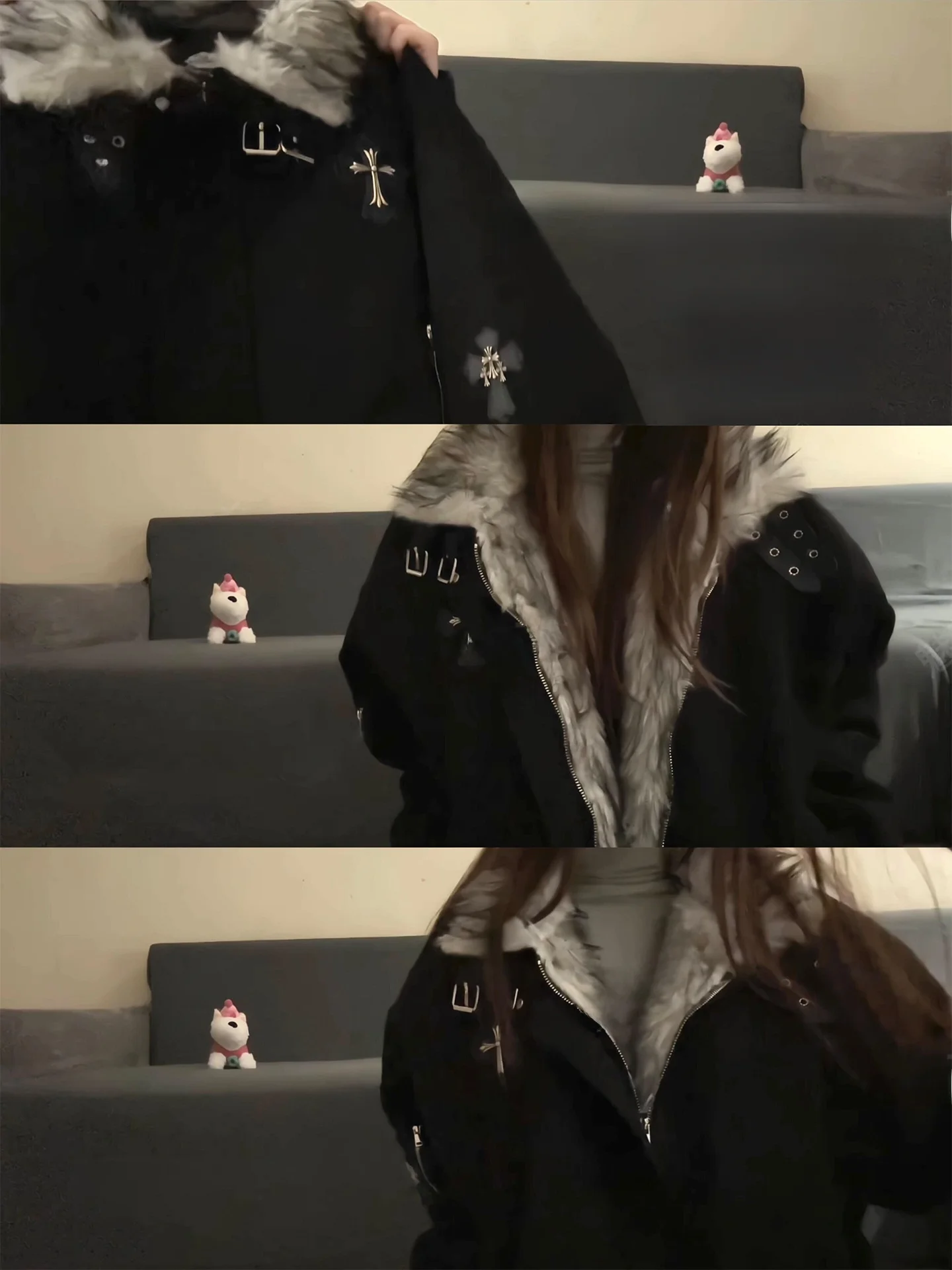 

American High Street Fashion Cross Base Mountain Eagle Jacket Women's Student Autumn Winter Thickened Cotton Padded Anti-Cold...